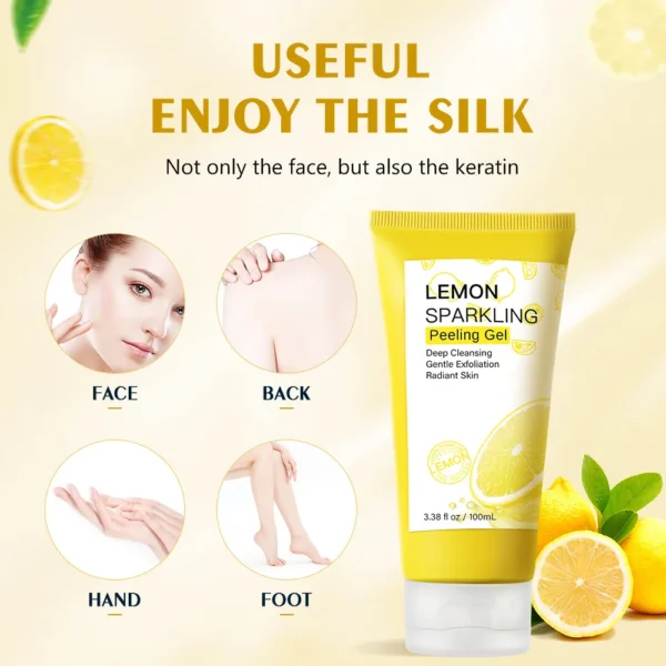 Lemon Exfoliating Gel Facial Scrub Cleanser Gels Whitening Moisturizer Repair Acne Blackhead Facial Scrub Cleaner Skincare - Image 2
