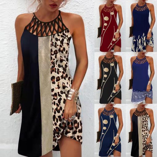 Fashion Print Dress Casual Halterneck Dresses For Women Summer Clothes - Image 10
