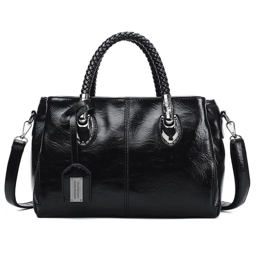 Wax leather luxury handbags Women Bags - Image 6