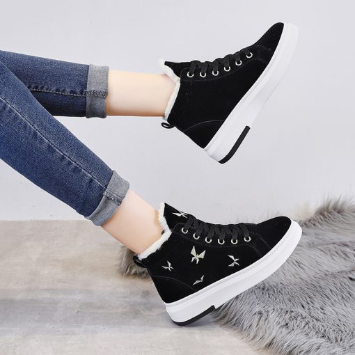 Velvet sneakers velvet panel shoes - Image 4
