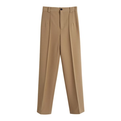 Autumn Womens Double-Breasted Professional Blazer With Stitching Decoration Drape Pants - Image 5