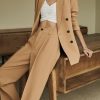 Autumn Womens Double-Breasted Professional Blazer With Stitching Decoration Drape Pants