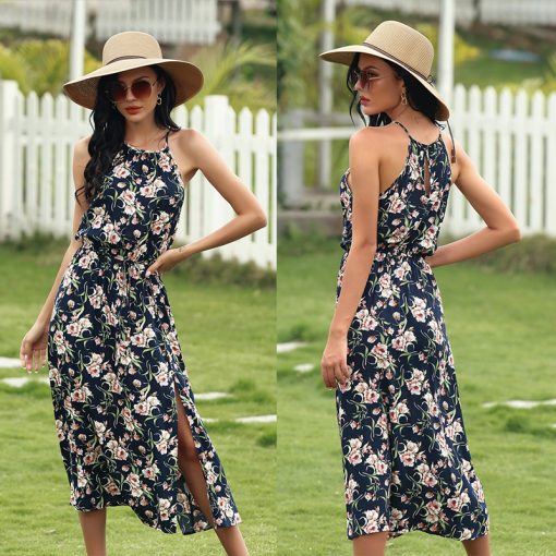 Sleeveless Mid-Calf Patchwork Pullover Womens Dress - Image 5