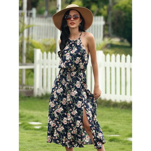 Sleeveless Mid-Calf Patchwork Pullover Womens Dress - Image 3