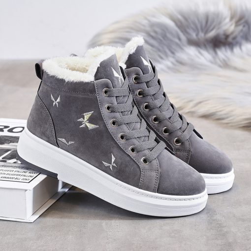 Velvet sneakers velvet panel shoes - Image 6