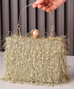 Tassel Handbags Women Dress Party Evening Bag Fashion Luxury Designer Square Bags Crossbody Shoulder Bag Ladies