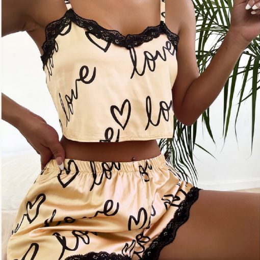 Household Clothes Pajamas Women Lace Suspender Shorts - Image 5