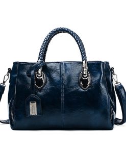 Wax leather luxury handbags Women Bags