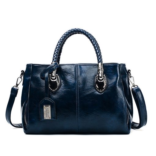 Wax leather luxury handbags Women Bags