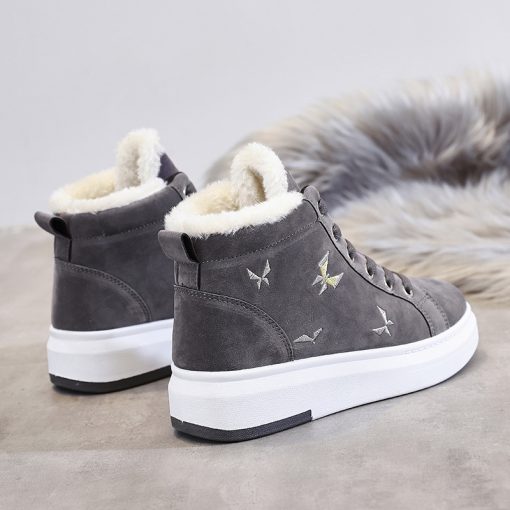 Velvet sneakers velvet panel shoes - Image 5