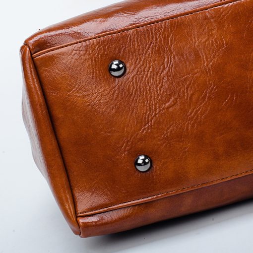 Wax leather luxury handbags Women Bags - Image 8