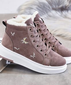 Velvet sneakers velvet panel shoes