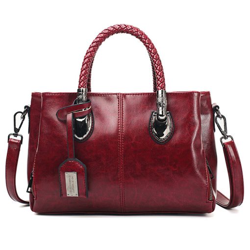 Wax leather luxury handbags Women Bags - Image 9