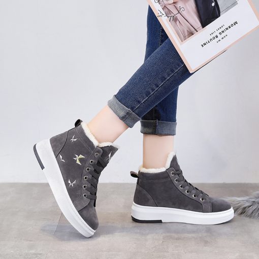 Velvet sneakers velvet panel shoes - Image 3