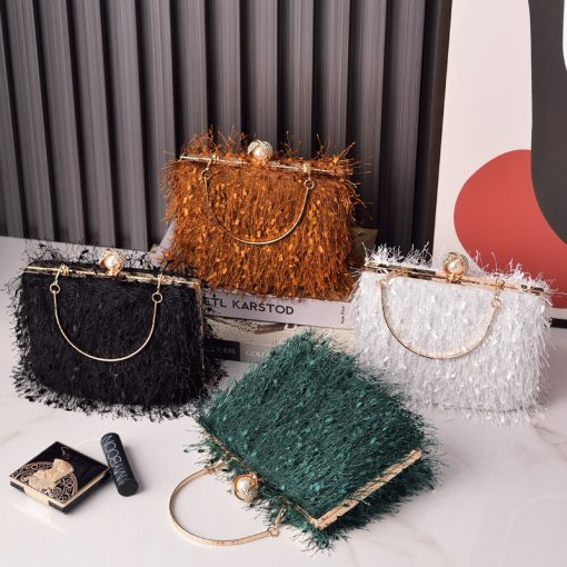 Tassel Handbags Women Dress Party Evening Bag Fashion Luxury Designer Square Bags Crossbody Shoulder Bag Ladies - Image 8