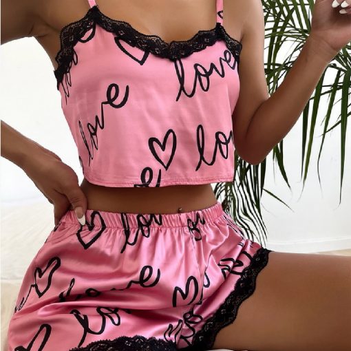 Household Clothes Pajamas Women Lace Suspender Shorts - Image 3