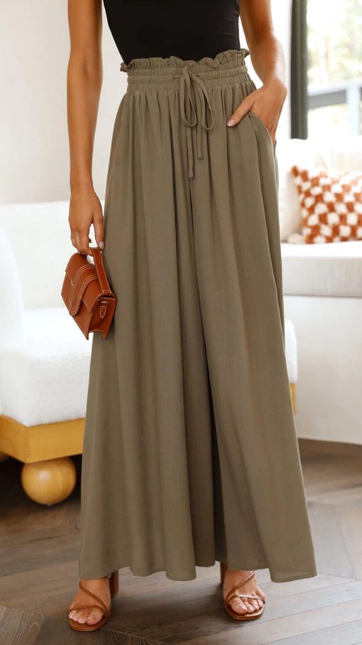 Womens Pants Wide Leg Loose Comfy Lounge Sweatpants With Pockets - Image 9