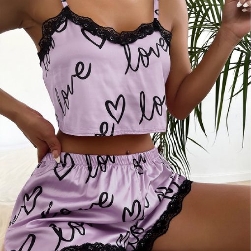 Household Clothes Pajamas Women Lace Suspender Shorts - Image 2