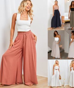 Womens Pants Wide Leg Loose Comfy Lounge Sweatpants With Pockets