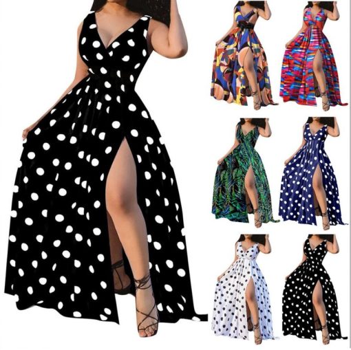 Sexy Dresses Women Party Ladies Belt Plus Size Forked Club Dresses - Image 5