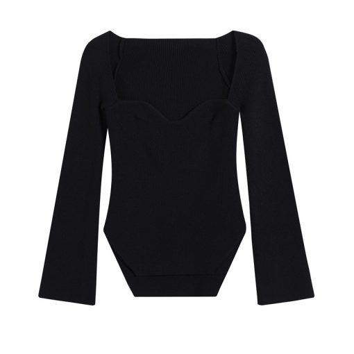 Women's Off-neck Pullover Long Sleeve Top Bottoming Sweater - Image 9