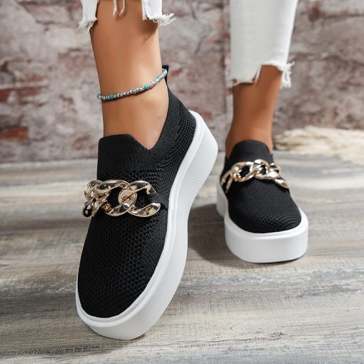 Chain Flats Shoes Women Breathable Mesh Shoes - Image 6