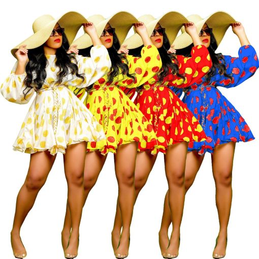 Women Long Sleeve Dresses Chiffon Bodycon - Image 3