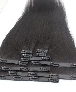 Clip hair clips in human hair extension