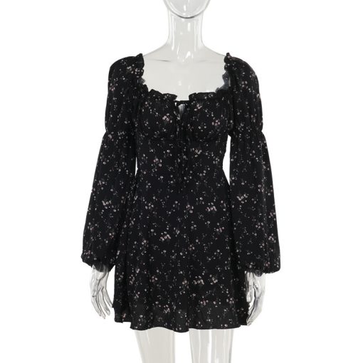 Women's Autumn Fashion Floral Long Sleeve Dress - Image 3