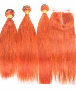 Color Human Hair Curtain Orange Hair Curtain