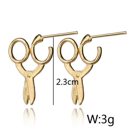 Small Scissors Shaped Earring Alloy Earring - Image 3