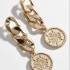 Silver Needle Cold Wind Chain Stud Earrings