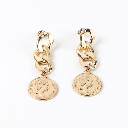 Silver Needle Cold Wind Chain Stud Earrings - Image 2