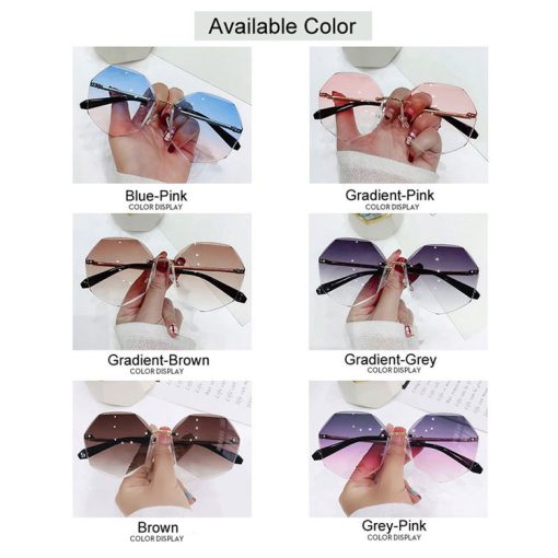 Glasses Cut-edge Polygonal Ladies Sunglasses - Image 3