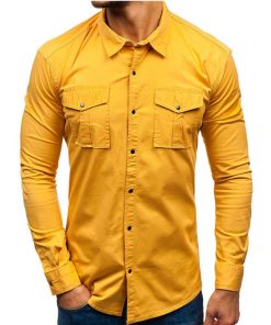 Men Autumn Winter Long Sleeve Blouse Man Cotton Shirt