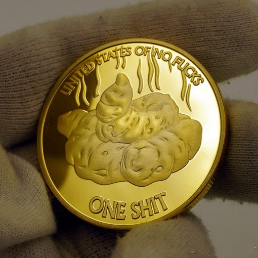 HOT One Shit Challenge Gold Plated Coin Dog ANUS PLLIMPSUM Commemorative Coins Lucky Gold Coin Beginner's Lucky Coin - Image 3