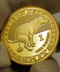 HOT One Shit Challenge Gold Plated Coin Dog ANUS PLLIMPSUM Commemorative Coins Lucky Gold Coin Beginner's Lucky Coin