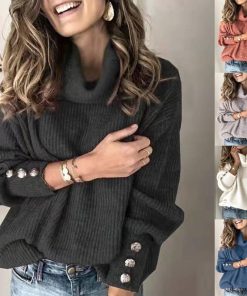 Women's Lapel Pullover Knit Sweater