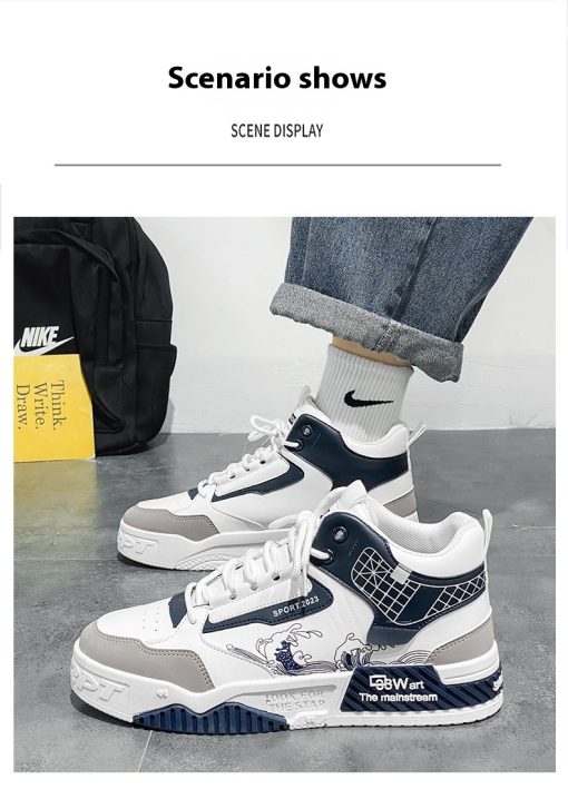 Men's Shoes Increased Easy Wear Borad Shoe Summer Casual Sports High-top Trendy Shoes - Image 9
