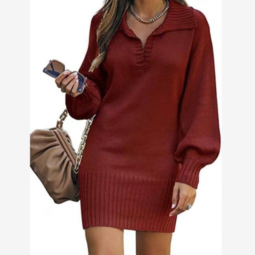 Women's Lantern Sleeve Loose Sweater - Image 4