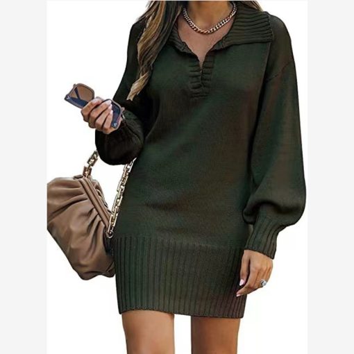 Women's Lantern Sleeve Loose Sweater - Image 2