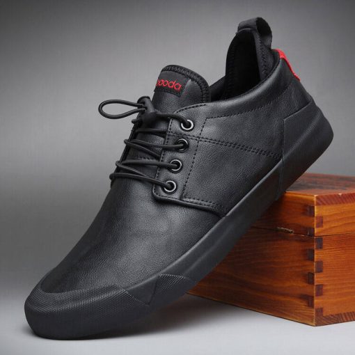 New Style Men's Leather Casual Shoes Flat Shoes - Image 5