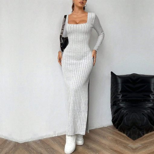 Women's Simple Square Collar Backless Dress - Image 6