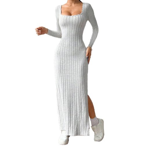 Women's Simple Square Collar Backless Dress - Image 3
