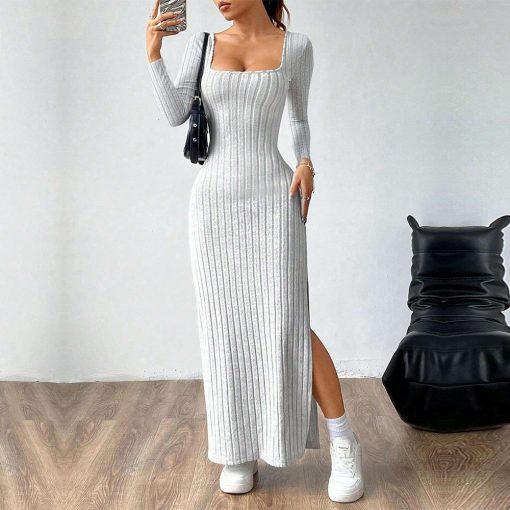 Women's Simple Square Collar Backless Dress - Image 2