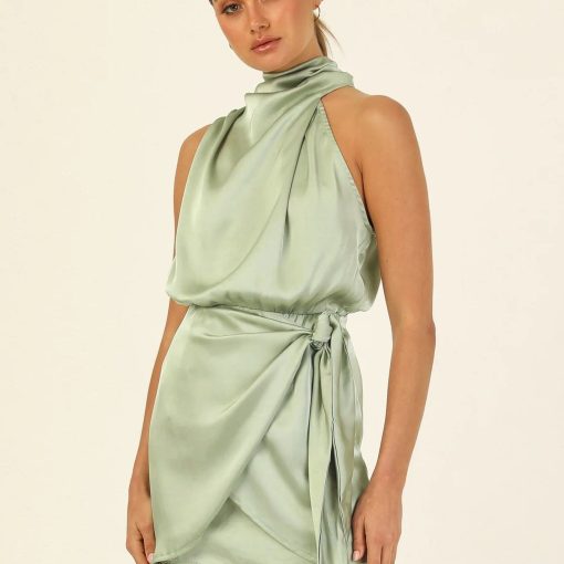 Elegant Halter Neck Dress Fashion Sleeveless Waist-tied Short Dresses For Evening Party Clothing Women - Image 9