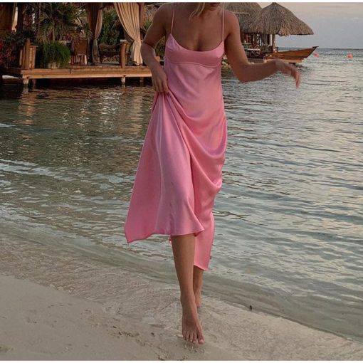 Women Camis Satin Long Dresses Elegant Sleeveless Slip Holiday Party Dresses Sexy Casual Backless Summer Dresses - Image 9
