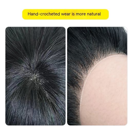 Men's Hand Woven Human Hair Wig - Image 3