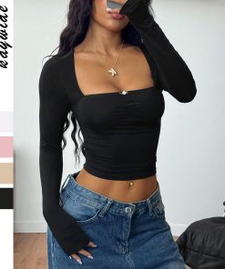 Women's Solid Color Long-sleeved Bottoming Shirt T-shirt