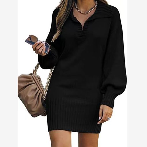 Women's Lantern Sleeve Loose Sweater - Image 5